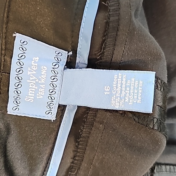 Simply Vera Vera Wang Shinny Black High-Rise Wide Leg Trouser Pants - Size 16 - Picture 6 of 6